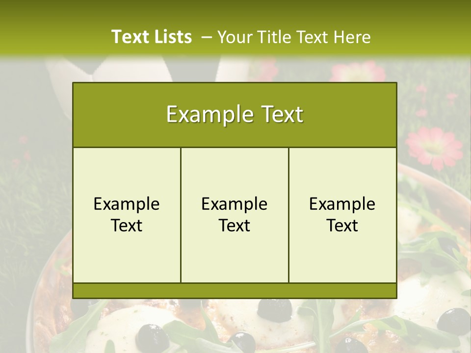 Grass Mozzarella Ruccola PowerPoint Template