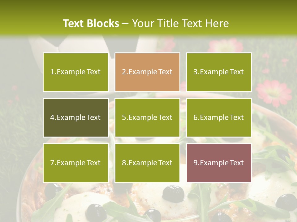 Grass Mozzarella Ruccola PowerPoint Template