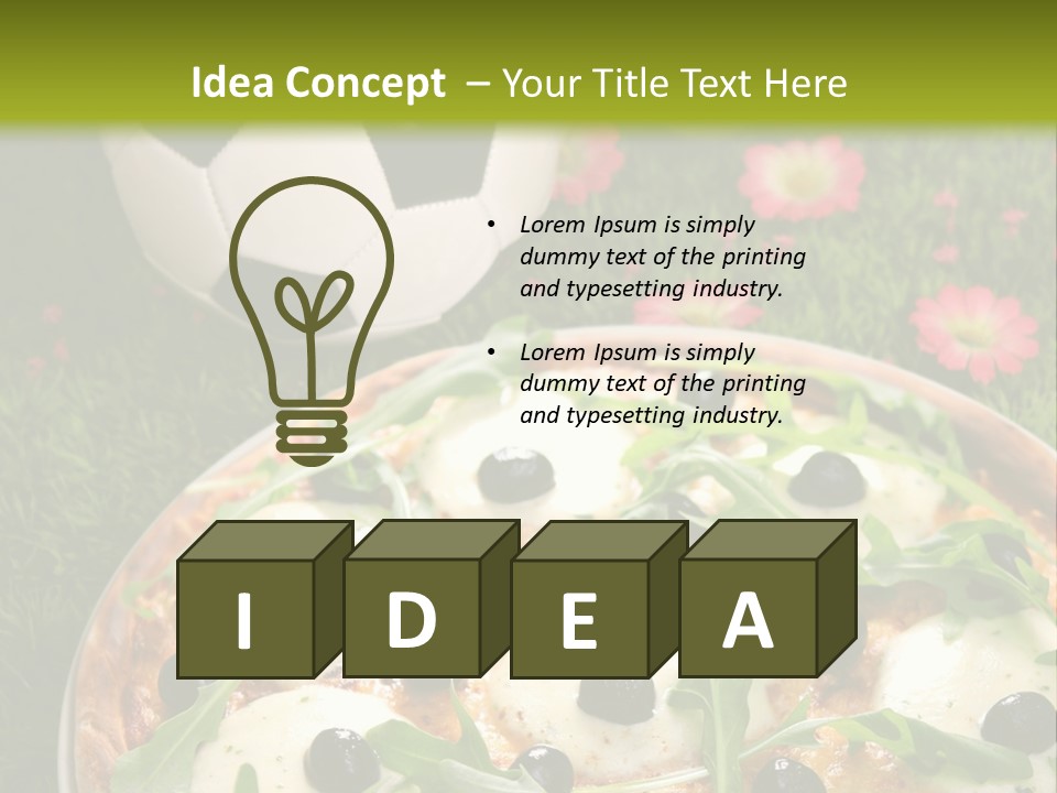 Grass Mozzarella Ruccola PowerPoint Template