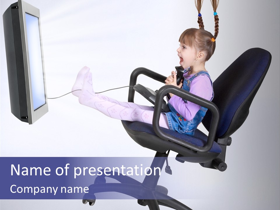 Child Enjoyment Virtual PowerPoint Template