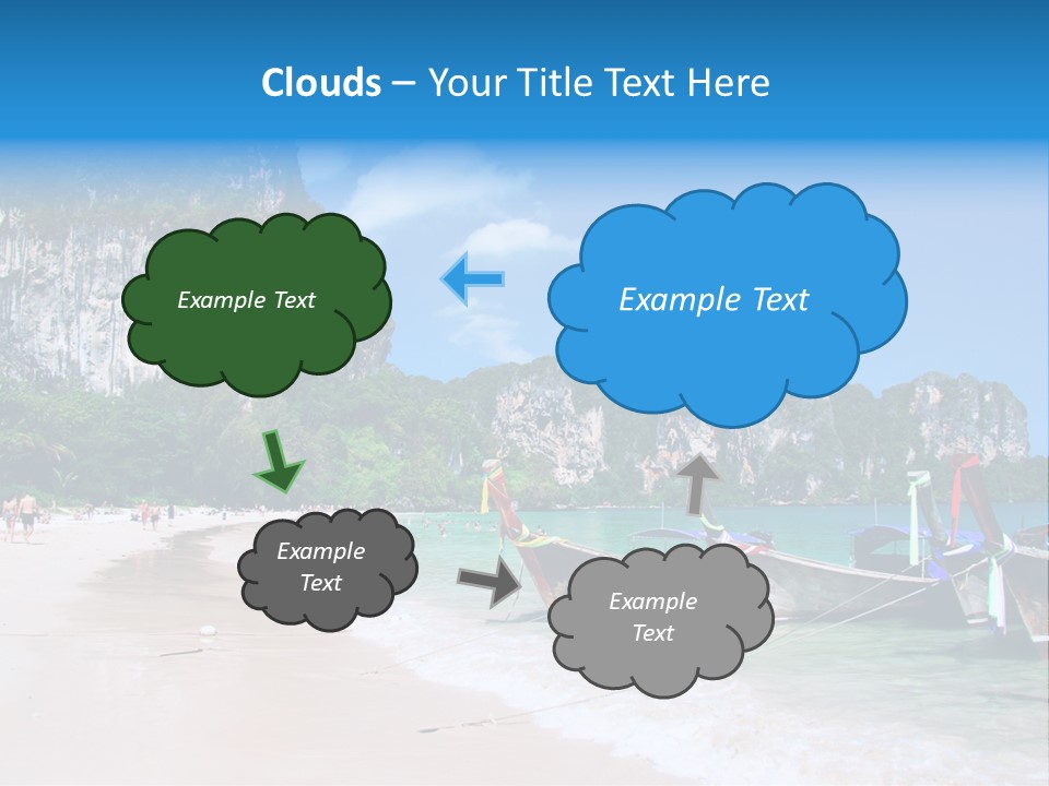 A Group Of Boats Sitting On Top Of A Sandy Beach PowerPoint Template