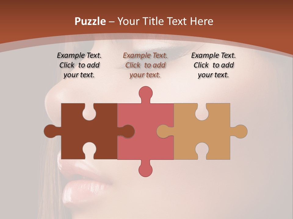 A Woman With Her Eyes Closed And A Brown Background PowerPoint Template