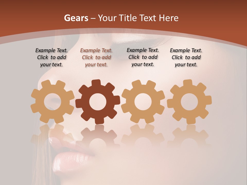 A Woman With Her Eyes Closed And A Brown Background PowerPoint Template