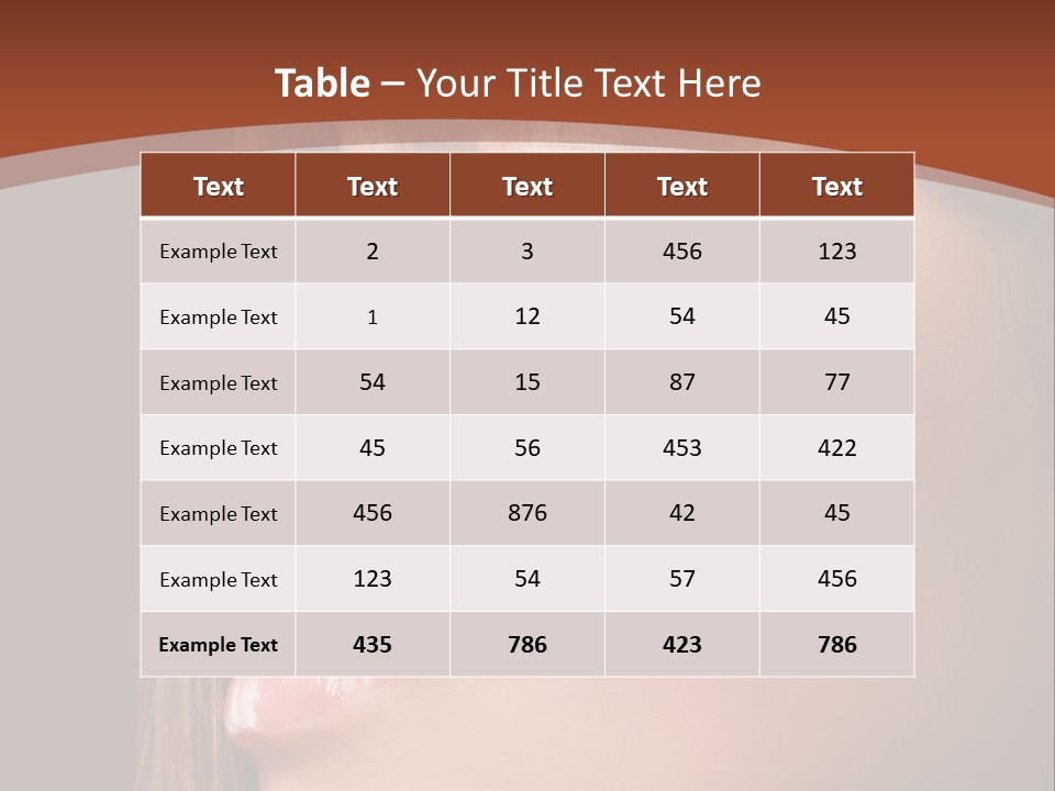 A Woman With Her Eyes Closed And A Brown Background PowerPoint Template