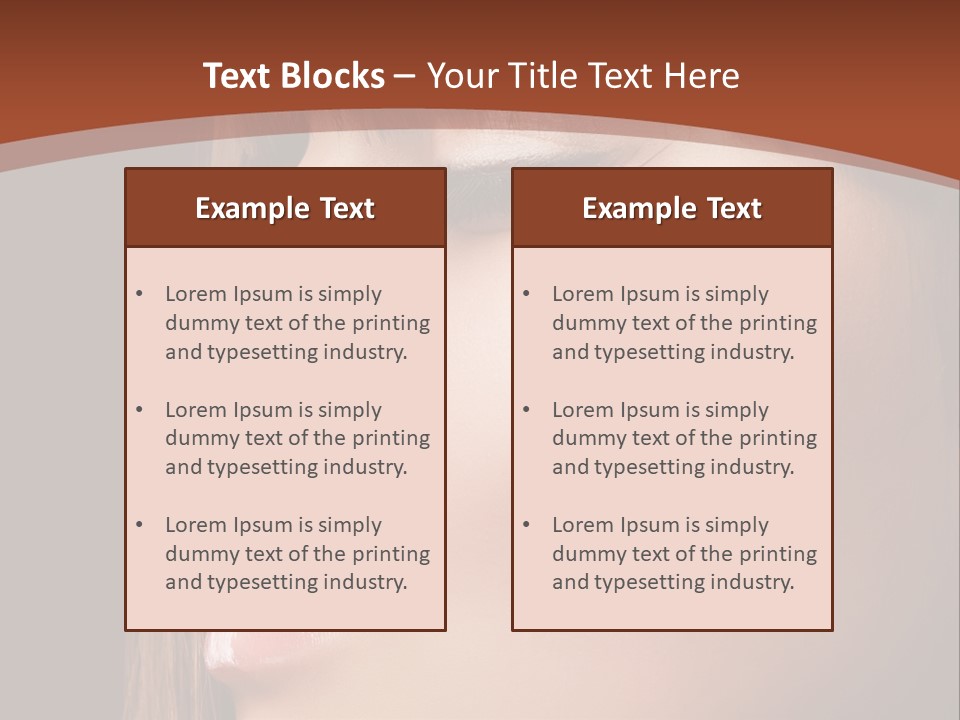 A Woman With Her Eyes Closed And A Brown Background PowerPoint Template