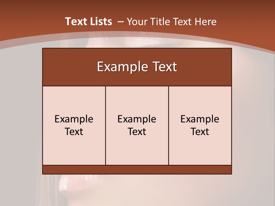 A Woman With Her Eyes Closed And A Brown Background PowerPoint Template