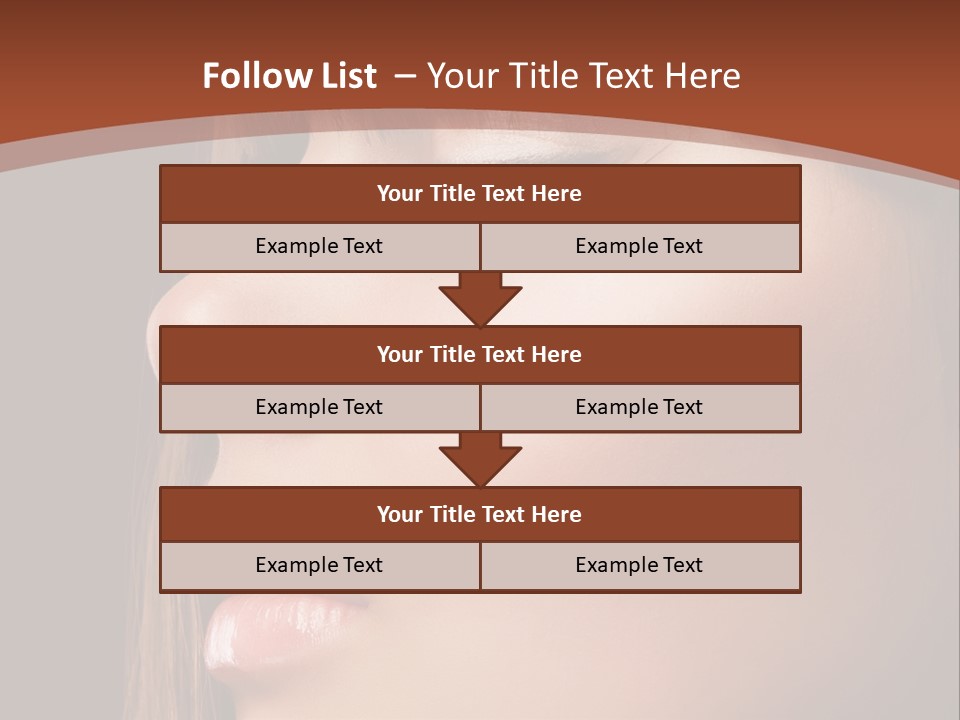 A Woman With Her Eyes Closed And A Brown Background PowerPoint Template