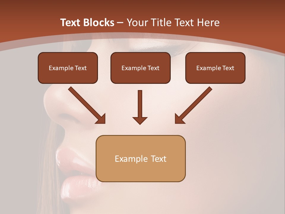 A Woman With Her Eyes Closed And A Brown Background PowerPoint Template