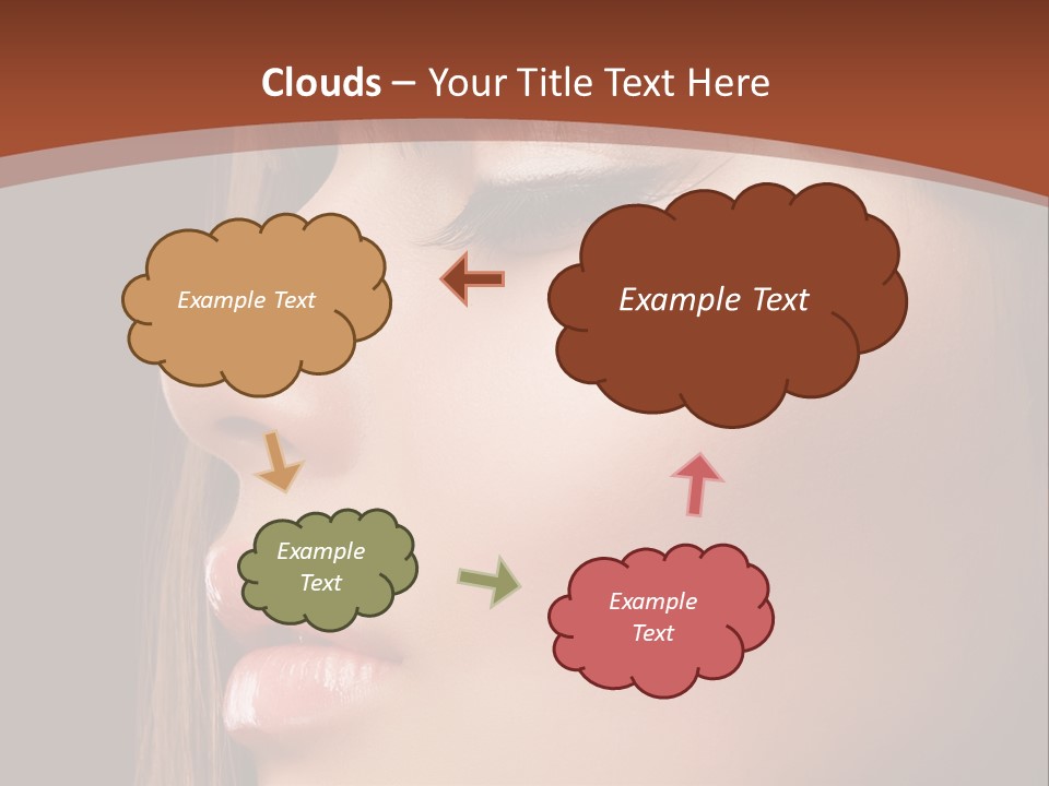 A Woman With Her Eyes Closed And A Brown Background PowerPoint Template
