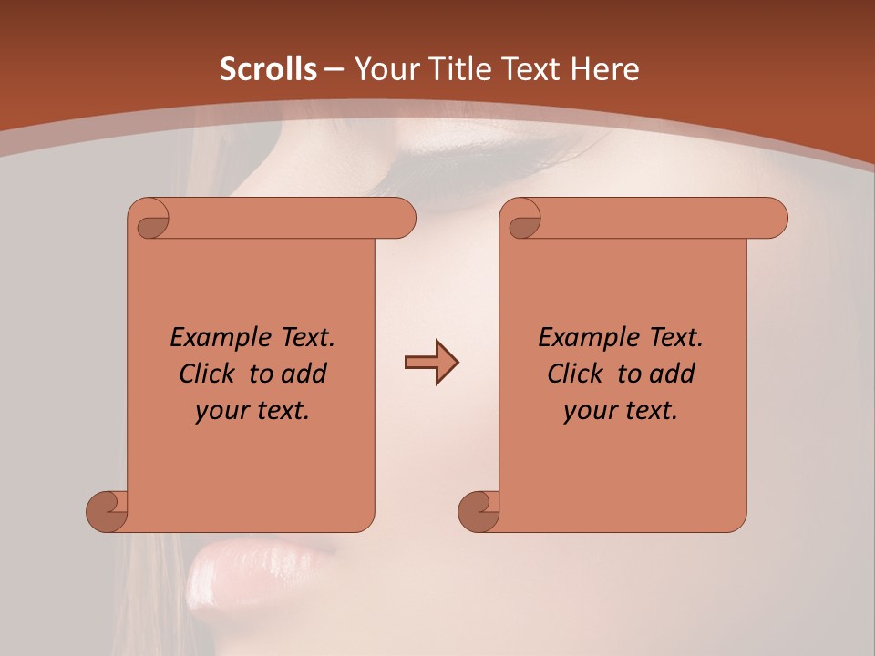 A Woman With Her Eyes Closed And A Brown Background PowerPoint Template