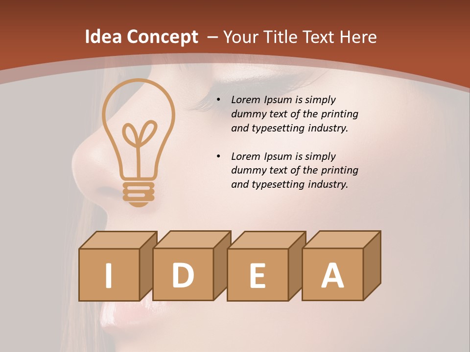 A Woman With Her Eyes Closed And A Brown Background PowerPoint Template