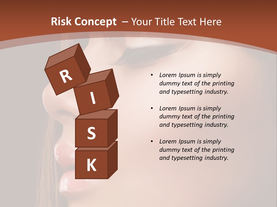 A Woman With Her Eyes Closed And A Brown Background PowerPoint Template