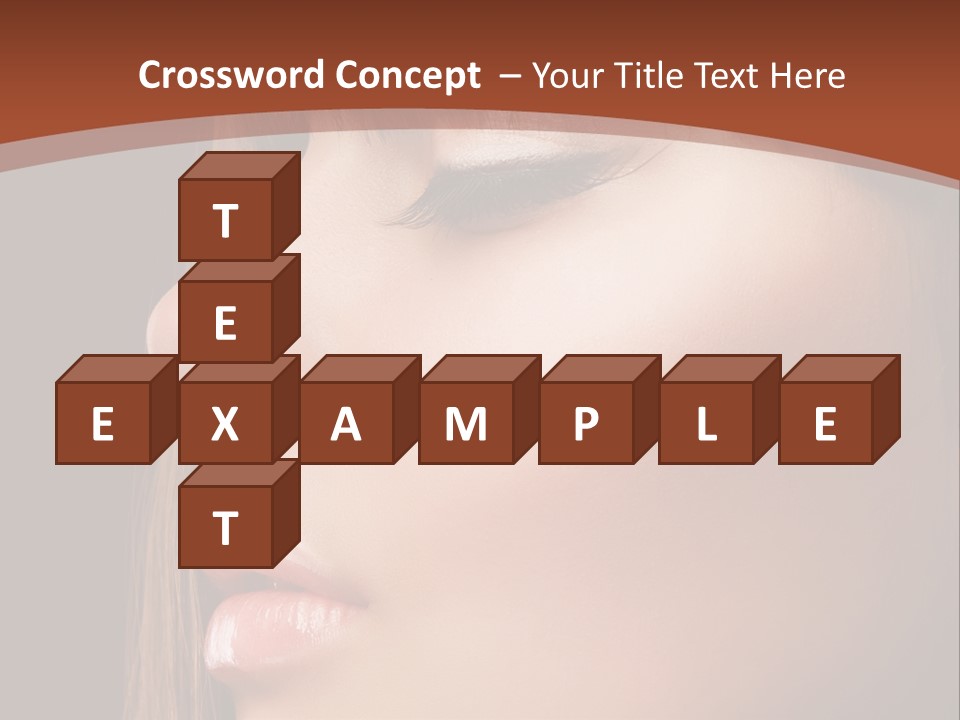 A Woman With Her Eyes Closed And A Brown Background PowerPoint Template