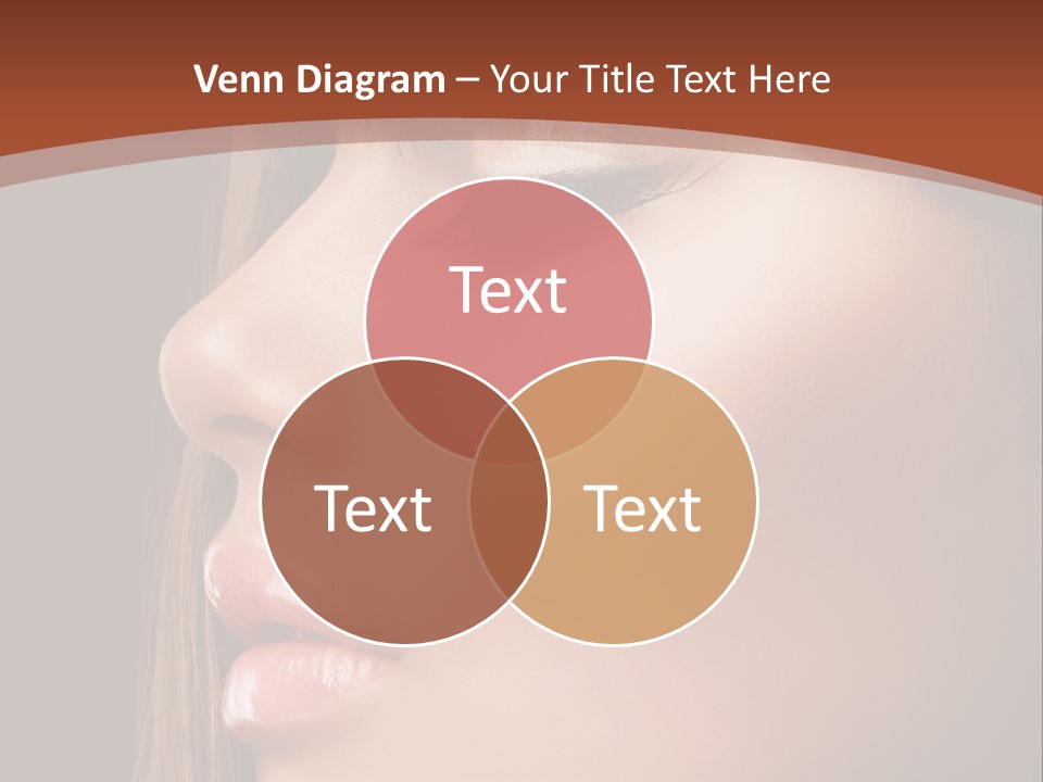 A Woman With Her Eyes Closed And A Brown Background PowerPoint Template