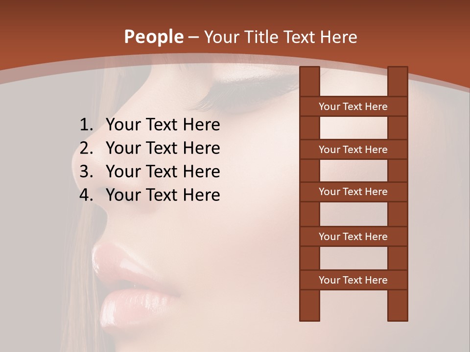 A Woman With Her Eyes Closed And A Brown Background PowerPoint Template