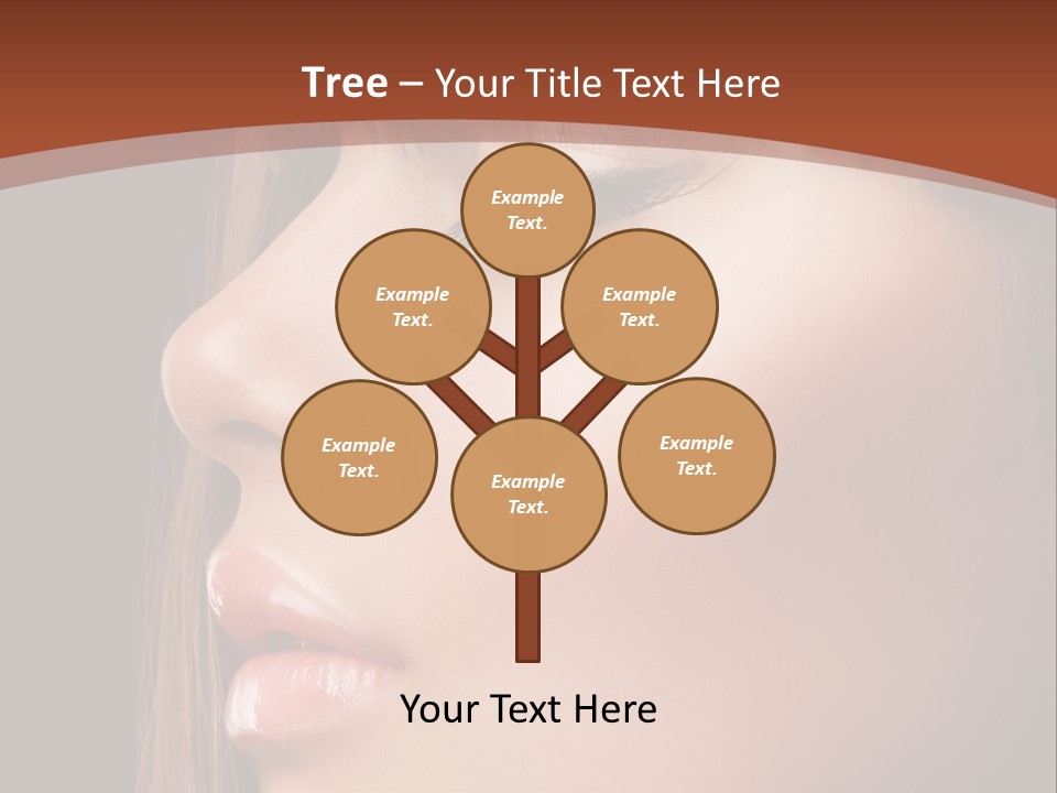 A Woman With Her Eyes Closed And A Brown Background PowerPoint Template