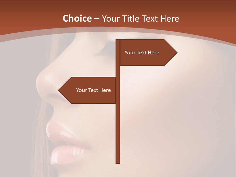 A Woman With Her Eyes Closed And A Brown Background PowerPoint Template