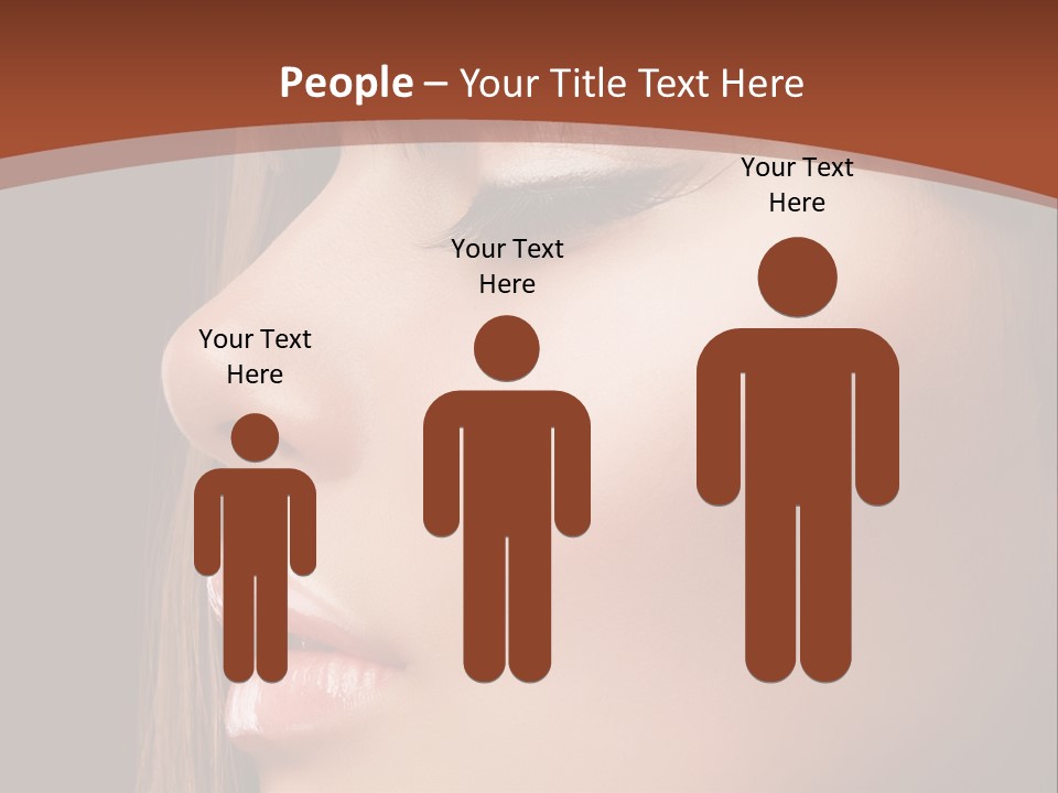 A Woman With Her Eyes Closed And A Brown Background PowerPoint Template