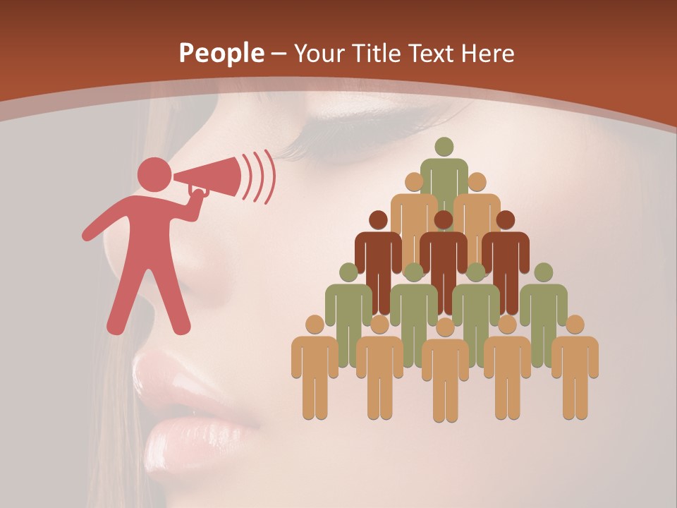 A Woman With Her Eyes Closed And A Brown Background PowerPoint Template