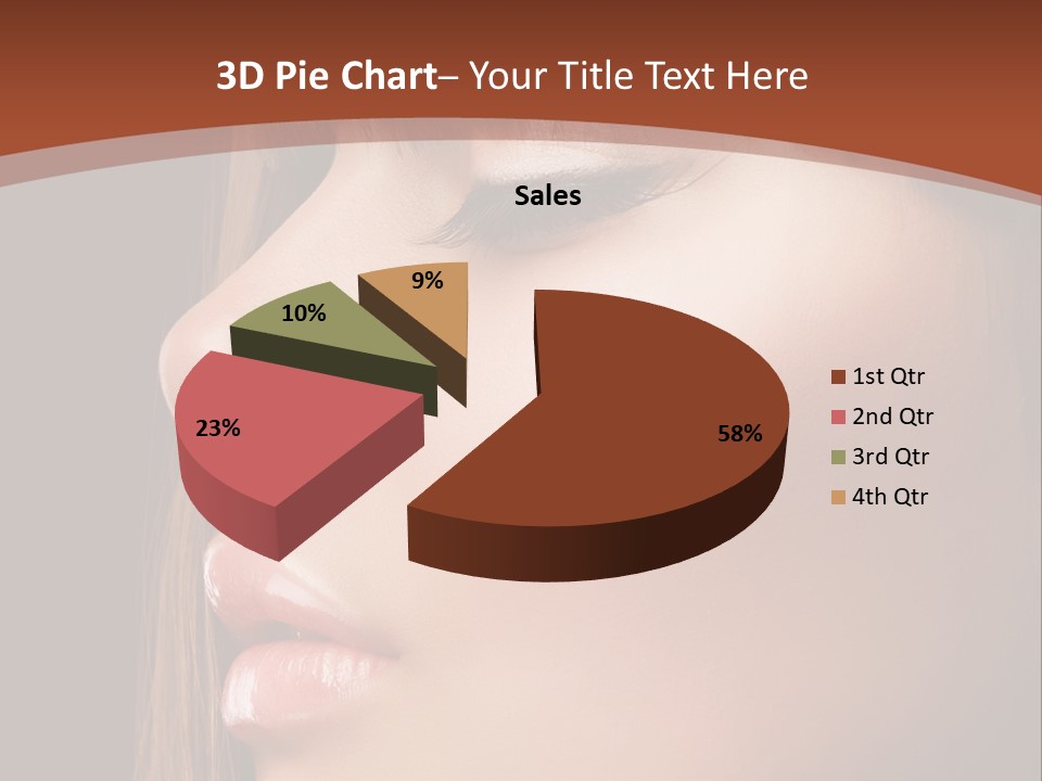 A Woman With Her Eyes Closed And A Brown Background PowerPoint Template