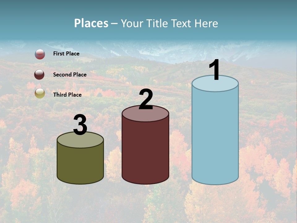 A Scenic View Of A Mountain Range With Colorful Trees PowerPoint Template