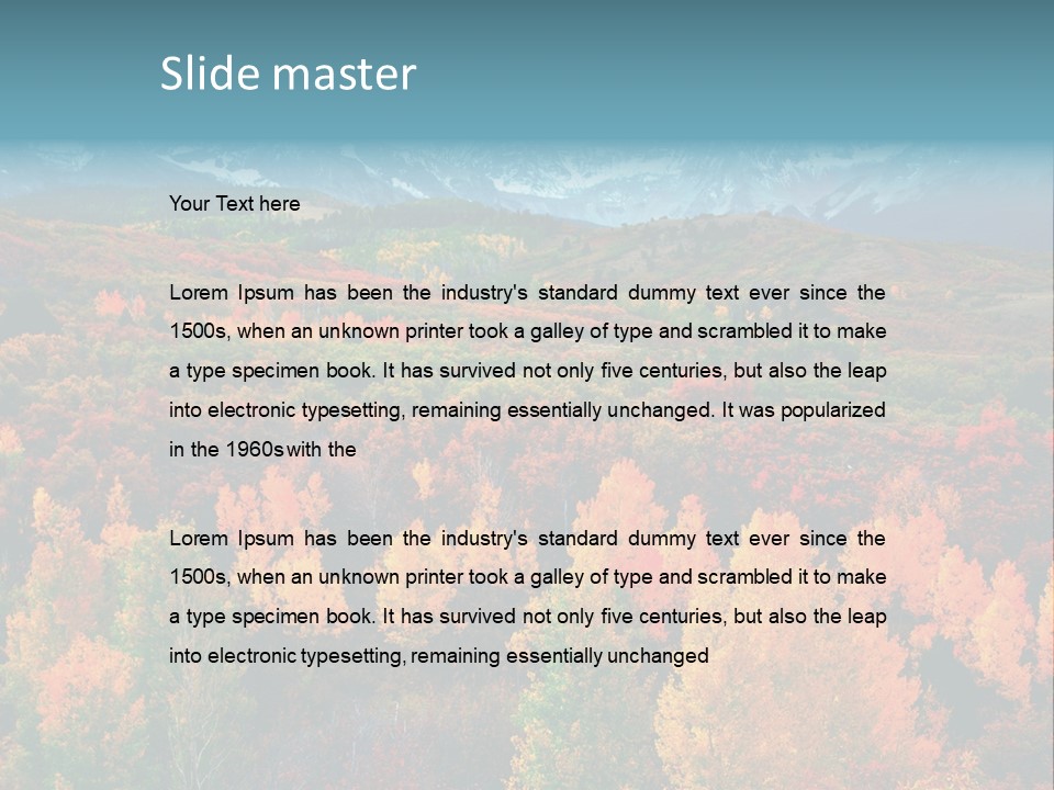 A Scenic View Of A Mountain Range With Colorful Trees PowerPoint Template