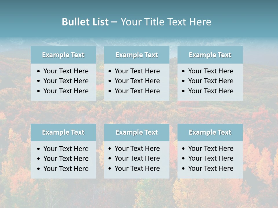 A Scenic View Of A Mountain Range With Colorful Trees PowerPoint Template