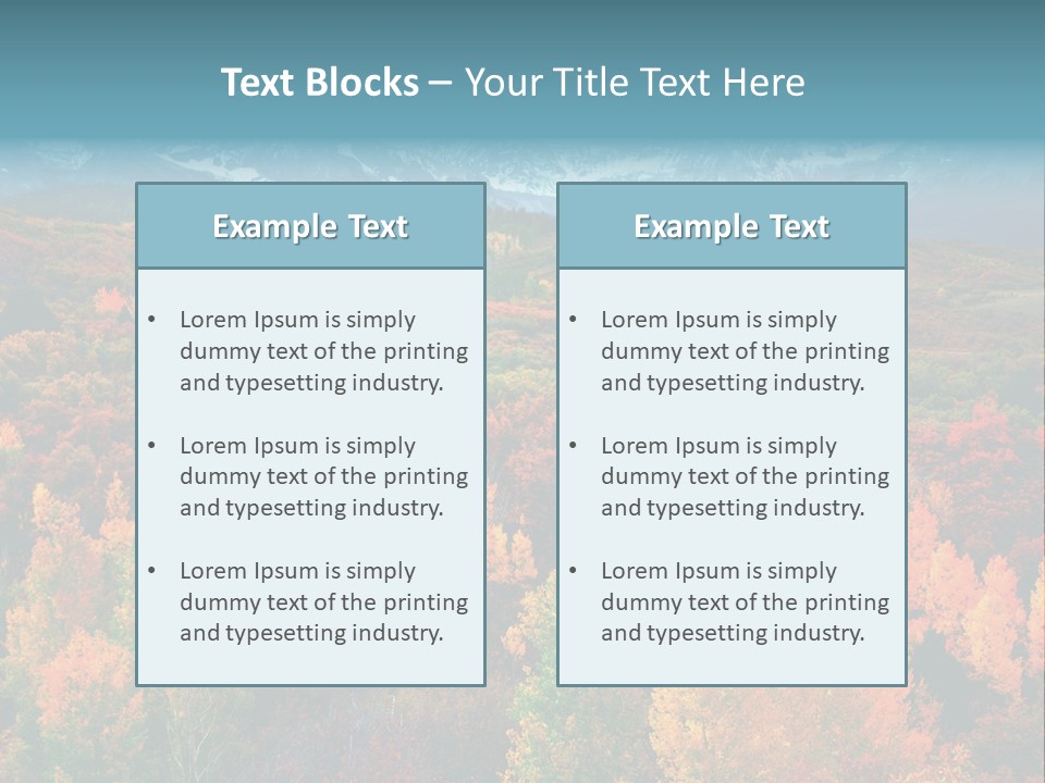 A Scenic View Of A Mountain Range With Colorful Trees PowerPoint Template