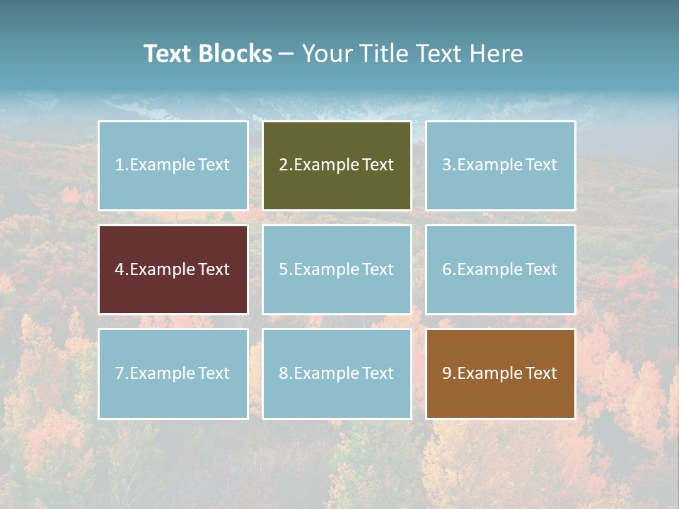 A Scenic View Of A Mountain Range With Colorful Trees PowerPoint Template
