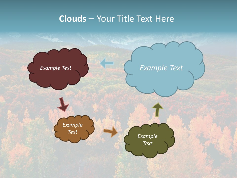 A Scenic View Of A Mountain Range With Colorful Trees PowerPoint Template