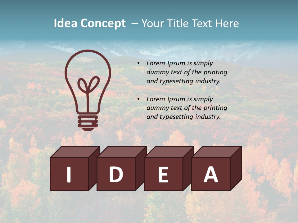 A Scenic View Of A Mountain Range With Colorful Trees PowerPoint Template