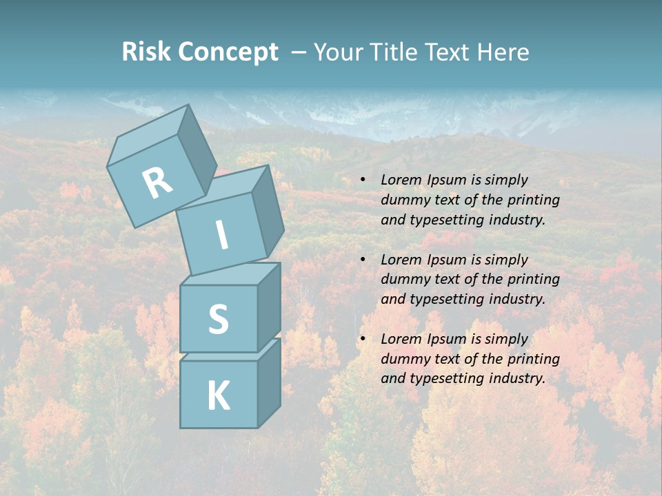 A Scenic View Of A Mountain Range With Colorful Trees PowerPoint Template