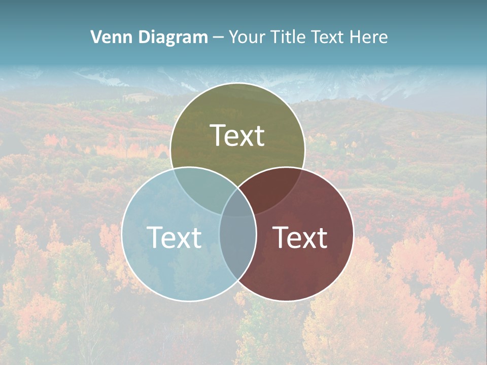 A Scenic View Of A Mountain Range With Colorful Trees PowerPoint Template