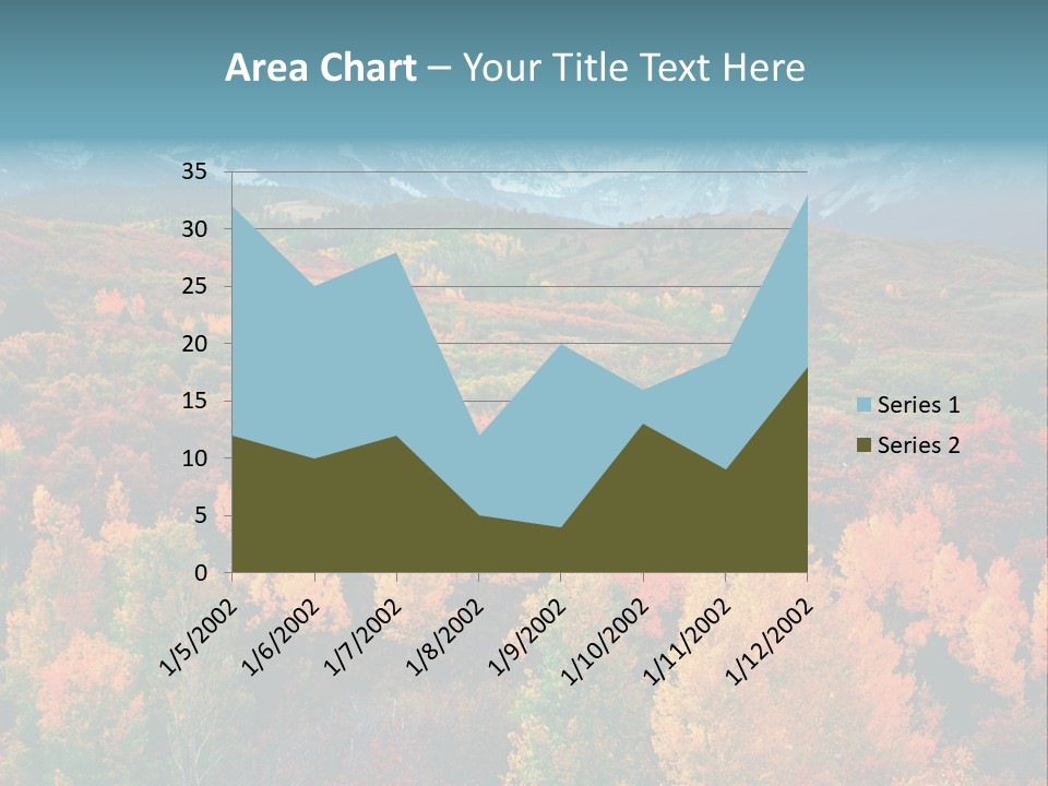 A Scenic View Of A Mountain Range With Colorful Trees PowerPoint Template