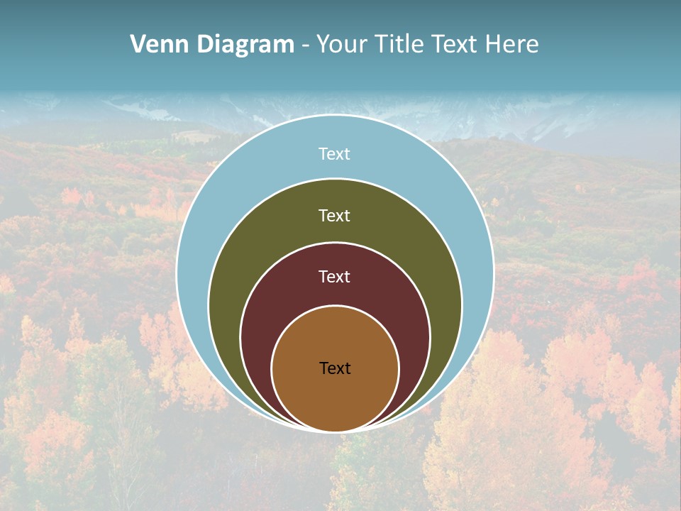 A Scenic View Of A Mountain Range With Colorful Trees PowerPoint Template