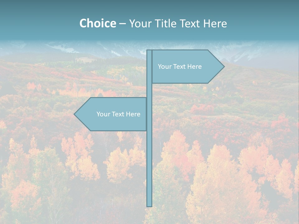 A Scenic View Of A Mountain Range With Colorful Trees PowerPoint Template