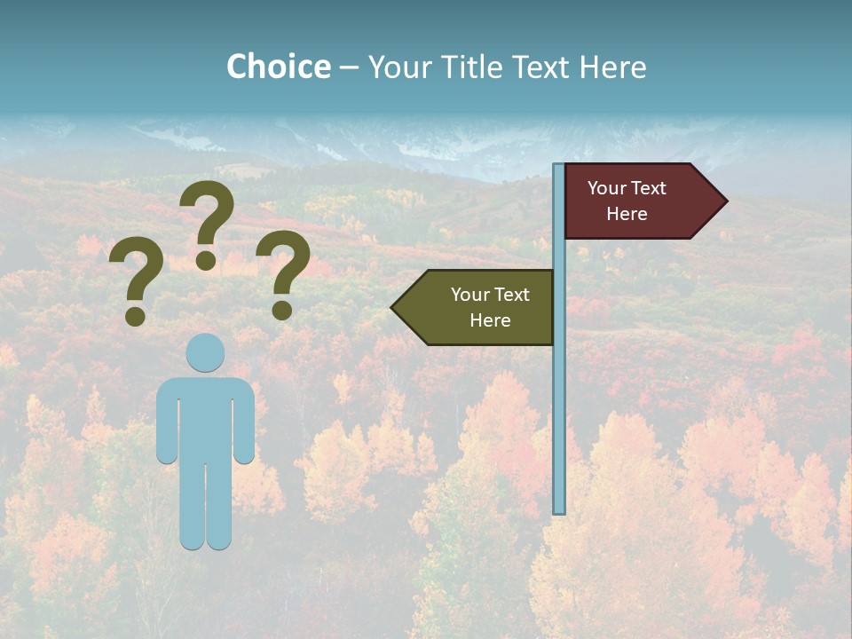 A Scenic View Of A Mountain Range With Colorful Trees PowerPoint Template