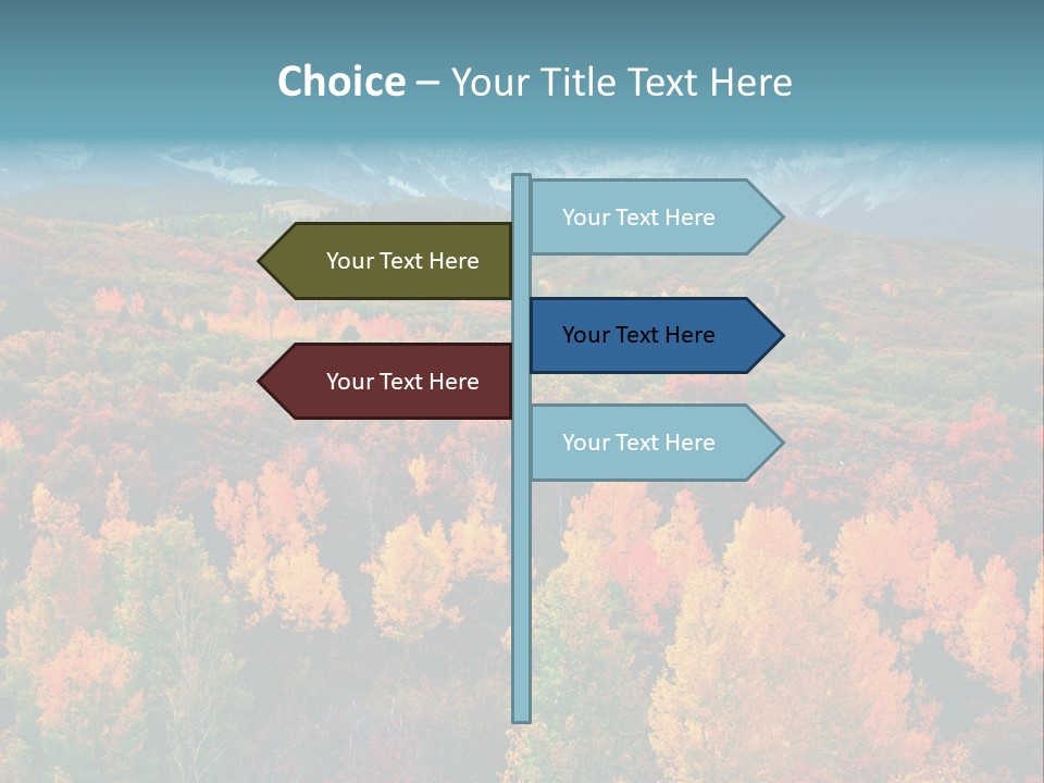 A Scenic View Of A Mountain Range With Colorful Trees PowerPoint Template