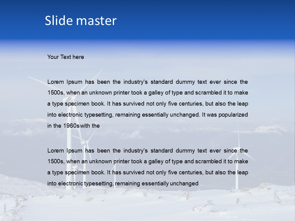 Windturbine Winter Windmill PowerPoint Template