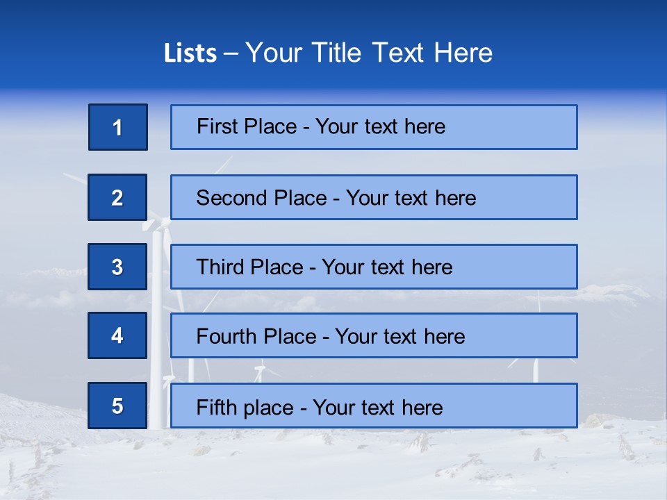 Windturbine Winter Windmill PowerPoint Template