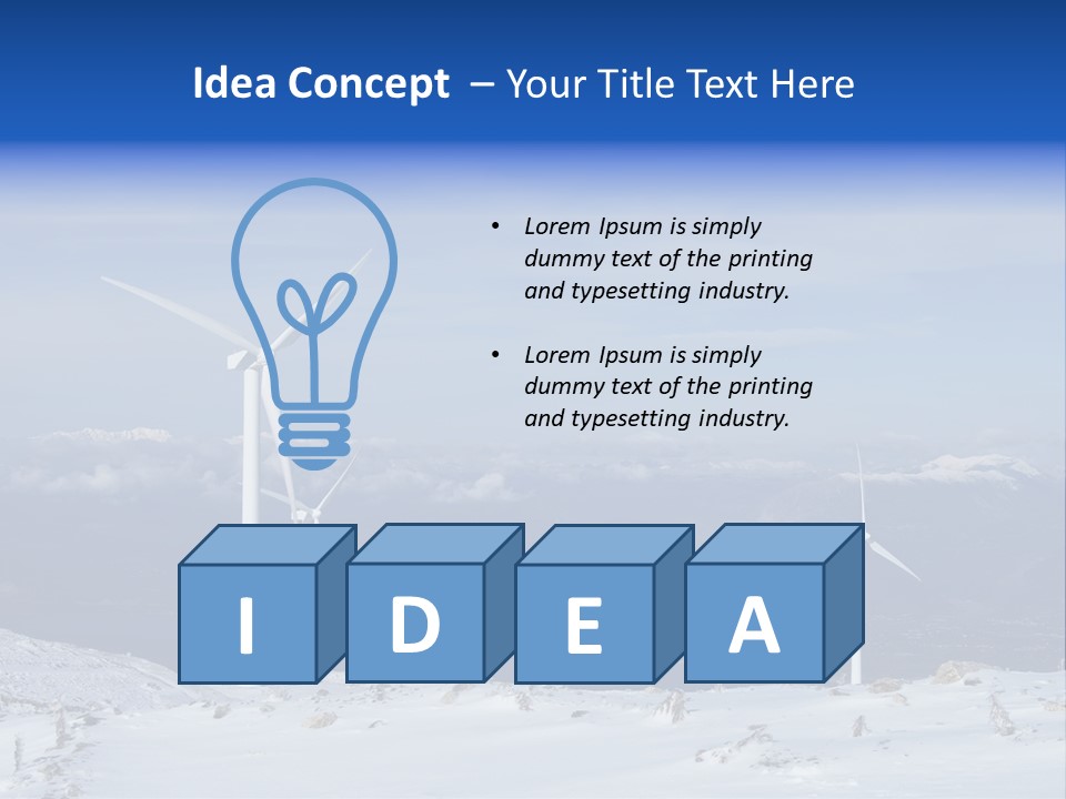 Windturbine Winter Windmill PowerPoint Template