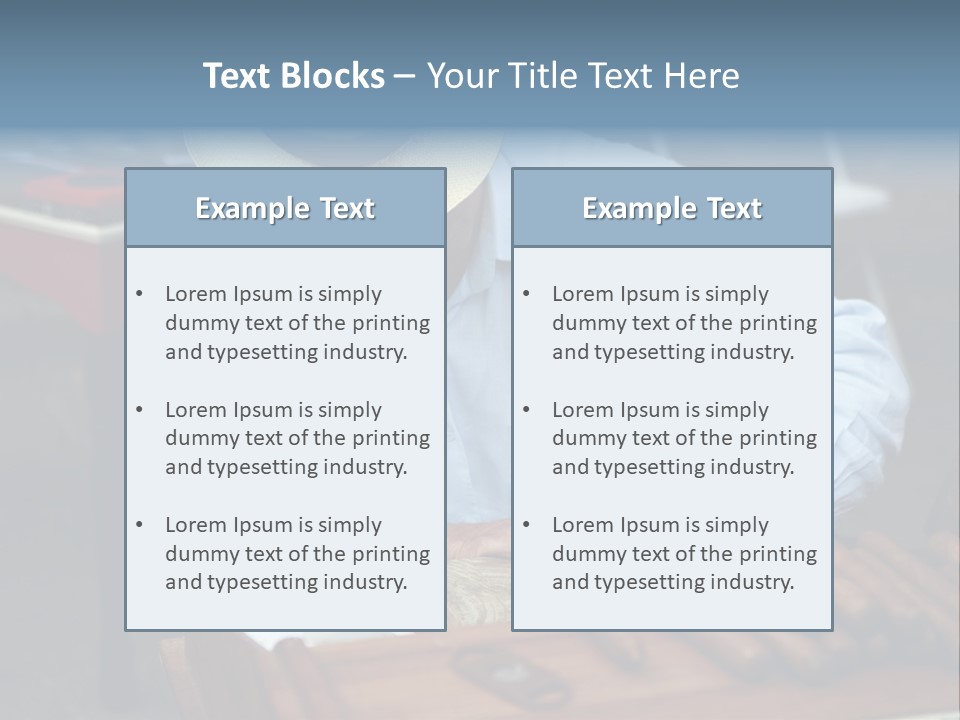 A Man In A Hat Is Working On A Piece Of Wood PowerPoint Template