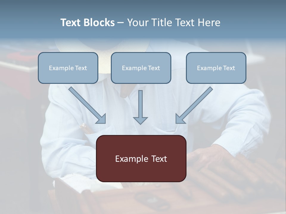 A Man In A Hat Is Working On A Piece Of Wood PowerPoint Template