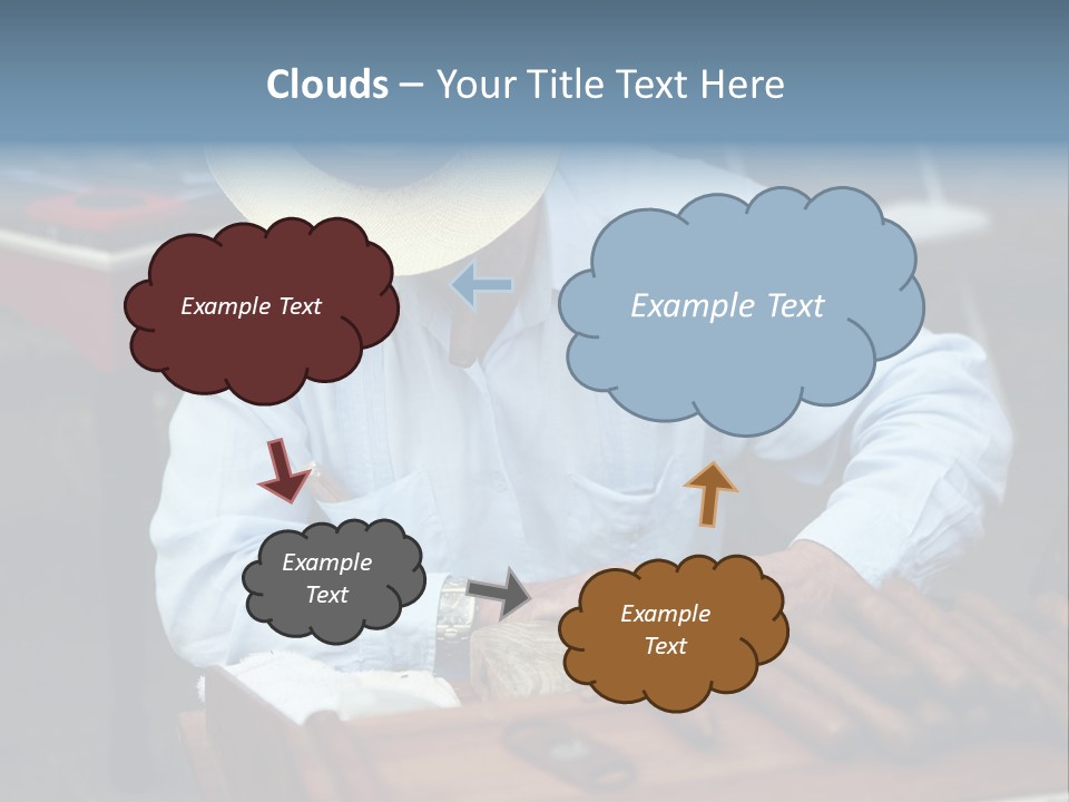 A Man In A Hat Is Working On A Piece Of Wood PowerPoint Template