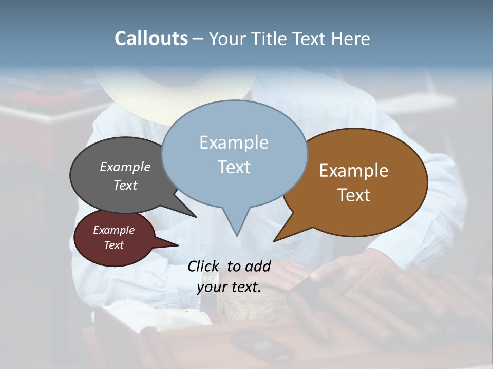 A Man In A Hat Is Working On A Piece Of Wood PowerPoint Template