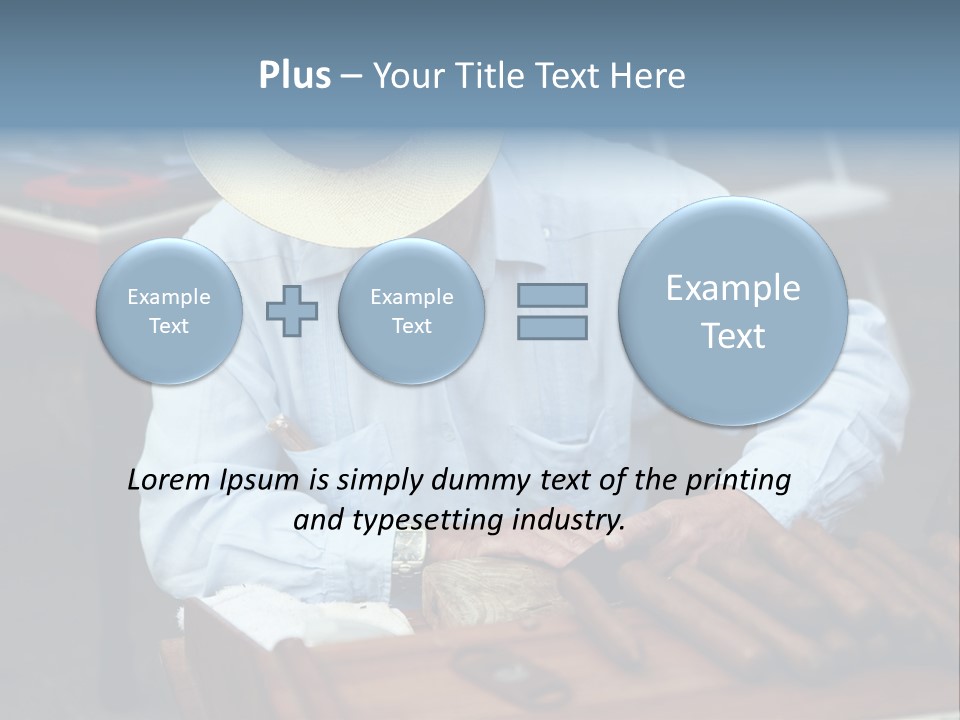 A Man In A Hat Is Working On A Piece Of Wood PowerPoint Template
