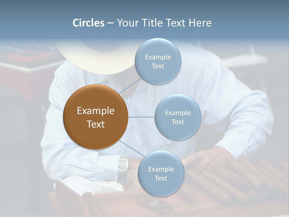 A Man In A Hat Is Working On A Piece Of Wood PowerPoint Template