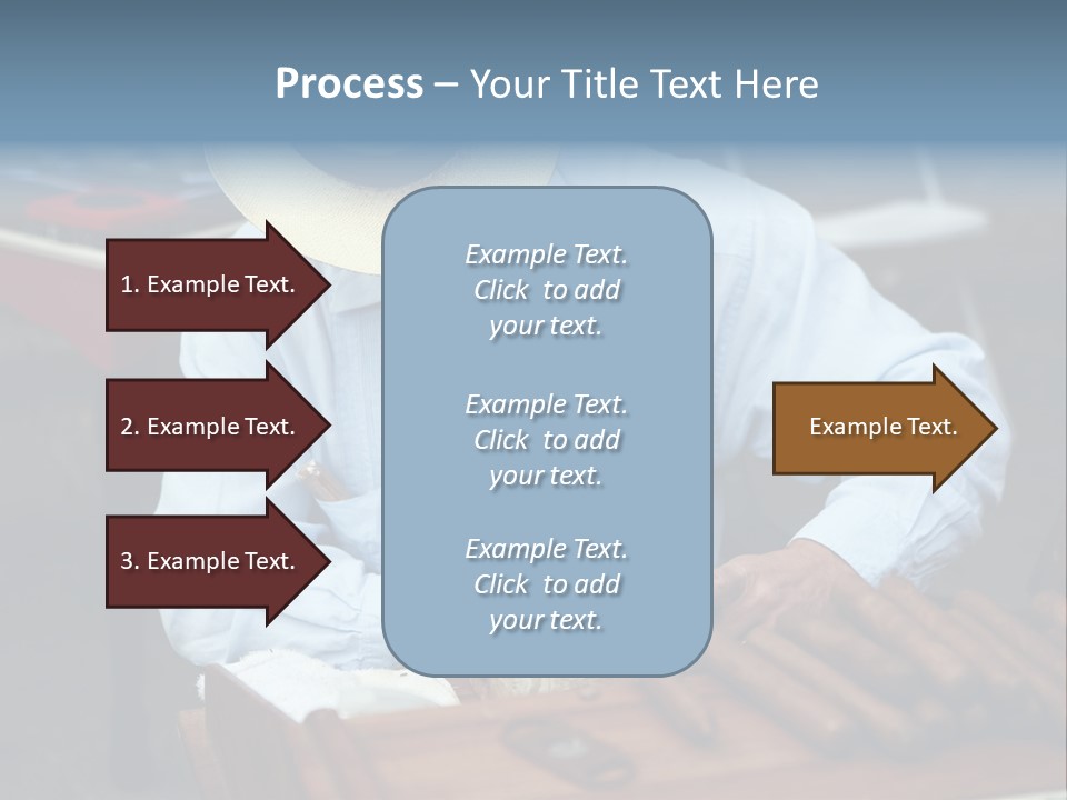 A Man In A Hat Is Working On A Piece Of Wood PowerPoint Template