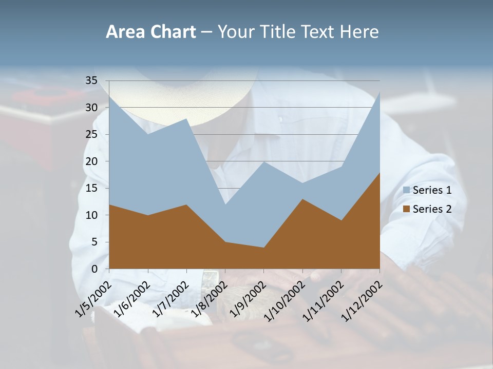 A Man In A Hat Is Working On A Piece Of Wood PowerPoint Template