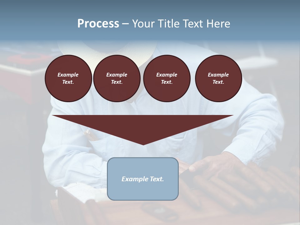 A Man In A Hat Is Working On A Piece Of Wood PowerPoint Template